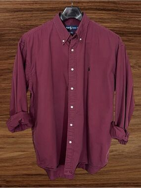 Ralph Lauren Blake Solid Maroon Button Down Shirt. Size XXL